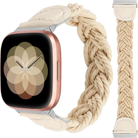 Stretchy Braided Band Compatible with Fitbit Versa 2/Fitbit Versa/Versa Lite